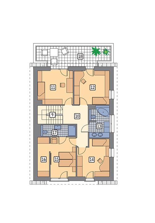 Rzut poddasza POW. 105,1 m²