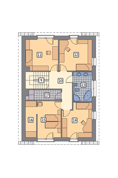 Rzut poddasza POW. 87,1 m²