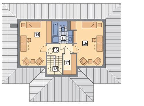 Rzut poddasza POW. 64,4 m²