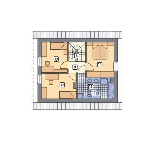 Rzut poddasza POW. 49,1 m²