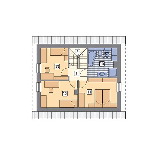 Rzut poddasza POW. 49,3 m²