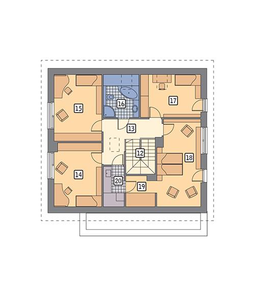 Rzut poddasza POW. 101,1 m²
