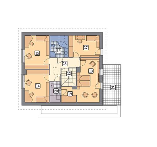 Rzut poddasza POW. 116,6 m²