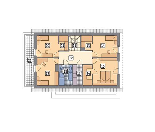 Rzut poddasza POW. 116,6 m²