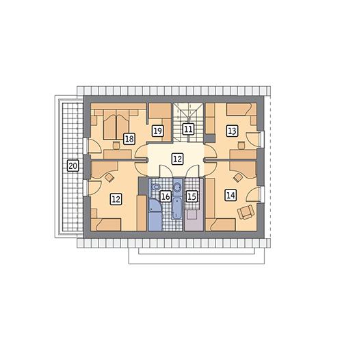 Rzut poddasza POW. 80,8 m²