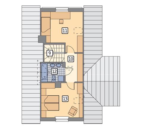 Rzut poddasza POW. 48,0 m²