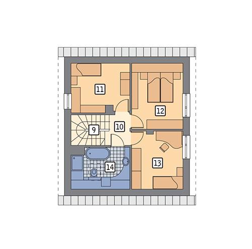 Rzut poddasza POW. 53,6 m²