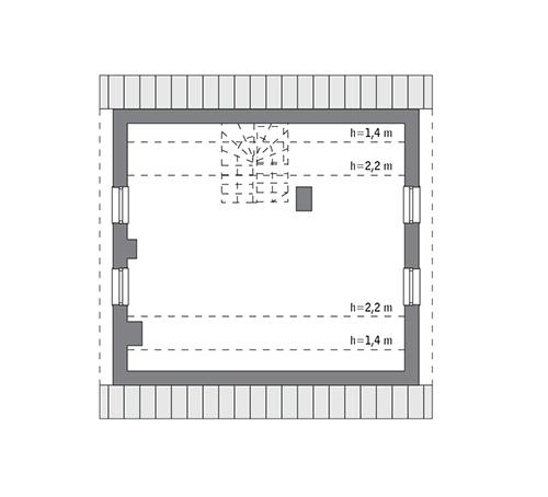 Rzut poddasza lustro: do indywidualnej adaptacji (41,2 m2 powierzchni użytkowej)