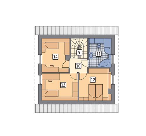 Rzut poddasza POW. 56,0 m²
