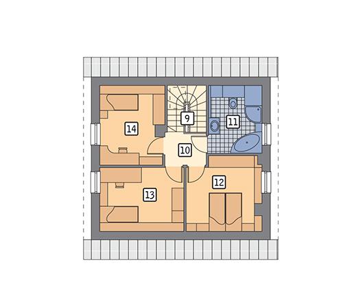 Rzut poddasza POW. 56,0 m²