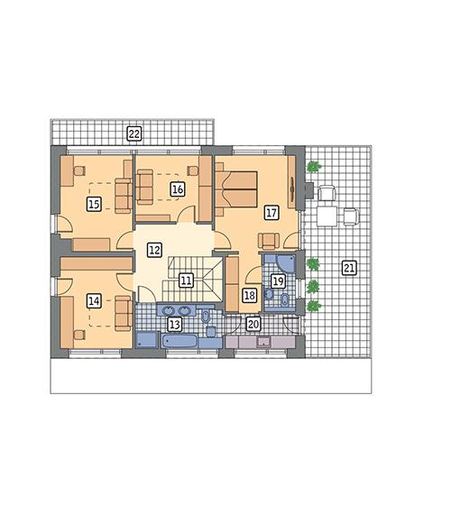 Rzut piętra POW. 123,5 m²