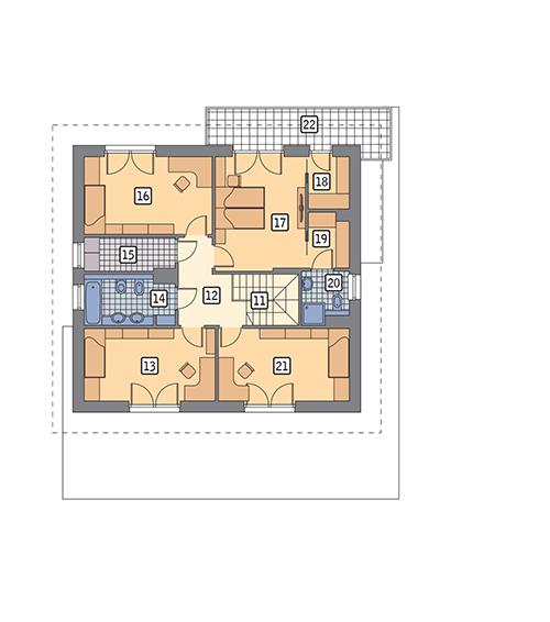 Rzut piętra POW. 101,2 m²