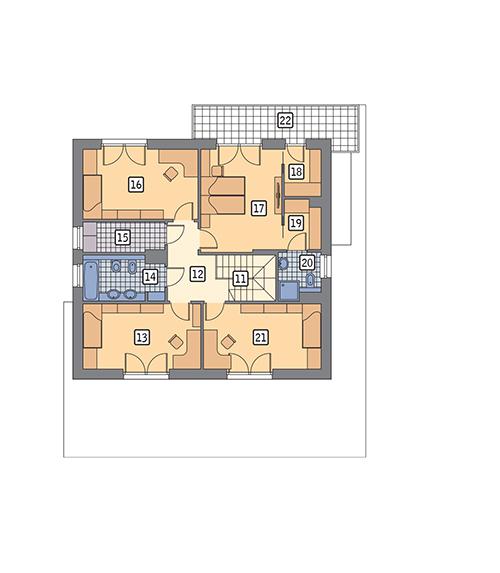 Rzut piętra POW. 101,2 m²