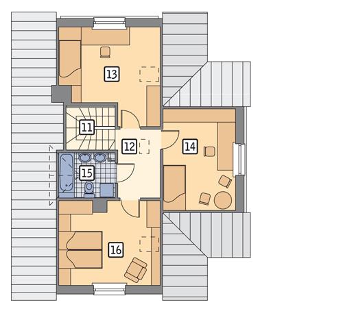 Rzut poddasza POW. 62,1 m²