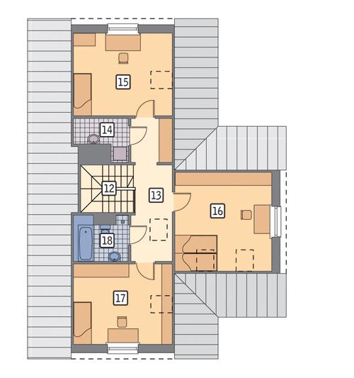 Rzut poddasza POW. 77,0 m²