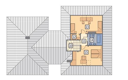 Rzut poddasza POW. 57,3 m²