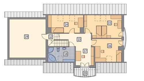 Rzut poddasza POW. 127,5 m²
