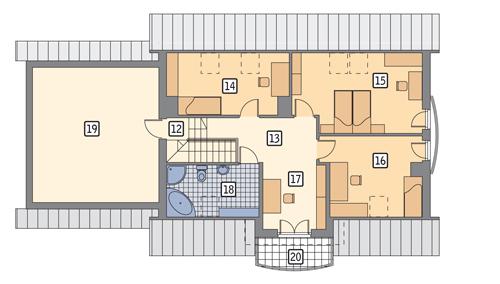 Rzut poddasza POW. 127,5 m²