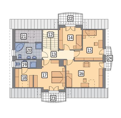 Rzut poddasza POW. 114,1 m²