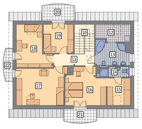 Rzut poddasza POW. 112,1 m²