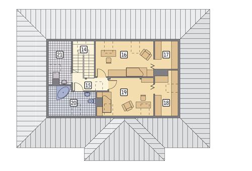 Rzut poddasza POW. 76,8 m²