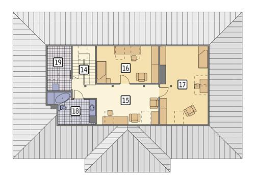 Rzut poddasza POW. 91,4 m²