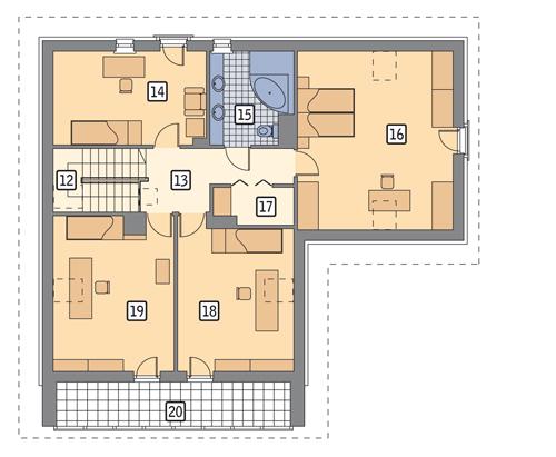 Rzut poddasza POW. 126,3 m²