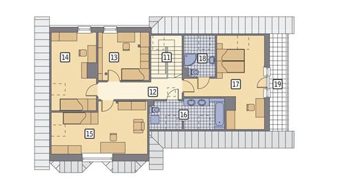 Rzut poddasza POW. 114,7 m²