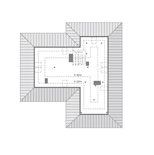 Rzut poddasza: do indywidualnej adaptacji (57,0 m2 powierzchni użytkowej)