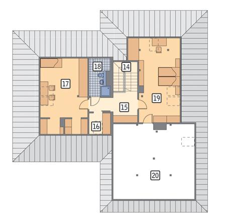 Rzut poddasza POW. 127,8 m²