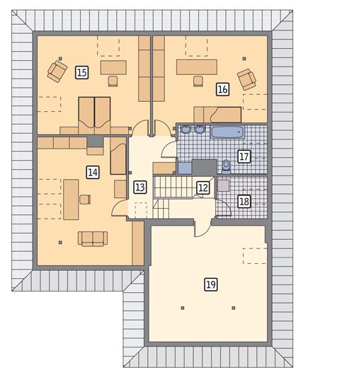 Rzut poddasza POW. 150,0 m²