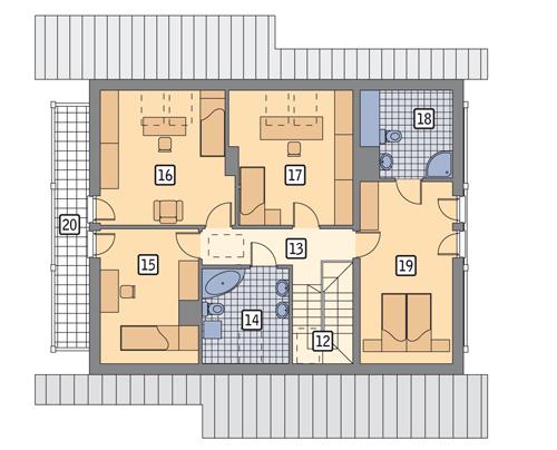 Rzut poddasza POW. 108,0 m²