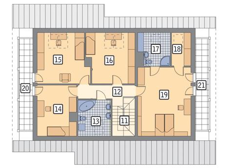 Rzut poddasza POW. 134,1 m²