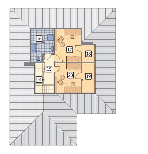 Rzut poddasza POW. 61,0 m²