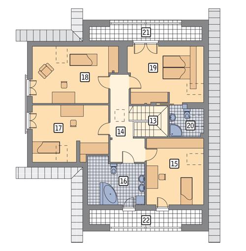 Rzut poddasza POW. 131,8 m²