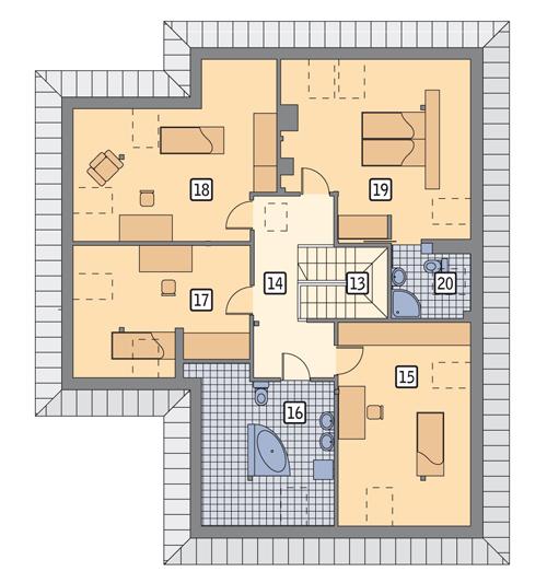 Rzut poddasza POW. 137,7 m²
