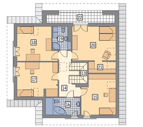 Rzut poddasza POW. 111,1 m²