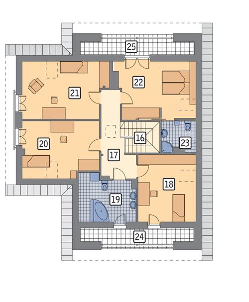 Rzut poddasza POW. 131,5 m²
