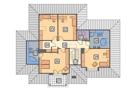 Rzut poddasza lustro POW. 131,4 m²