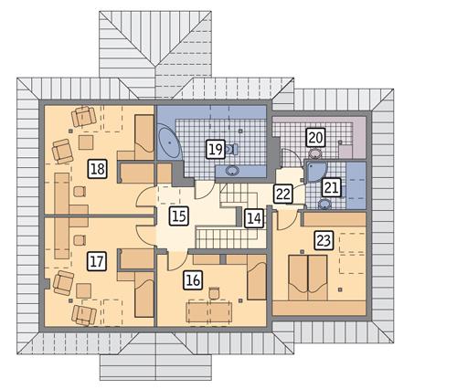 Rzut poddasza POW. 113,1 m²