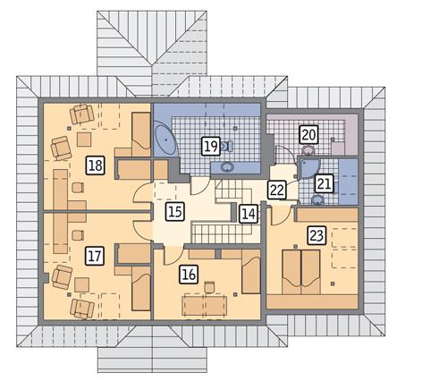 Rzut poddasza POW. 113,1 m²
