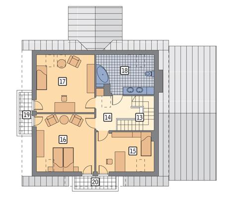 Rzut poddasza POW. 92,4 m²