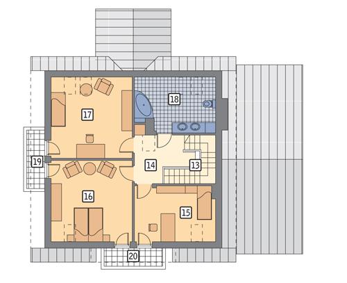 Rzut poddasza POW. 92,4 m²