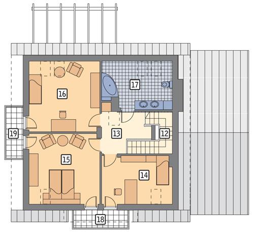 Rzut poddasza POW. 90,7 m²