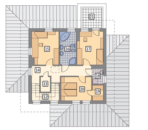 Rzut piętra POW. 74,9 m²