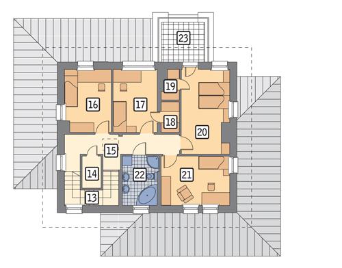 Rzut piętra POW. 84,9 m²