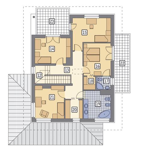 Rzut piętra POW. 112,8 m²