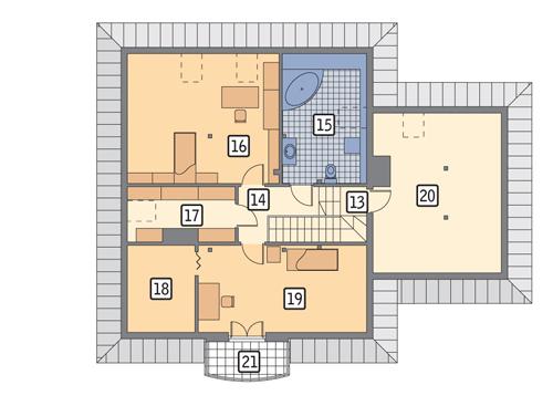Rzut poddasza lustro POW. 123,0 m²