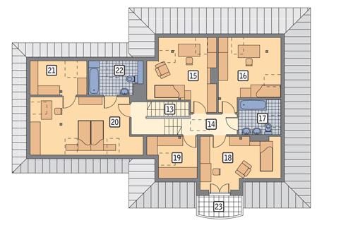 Rzut poddasza POW. 138,1 m²