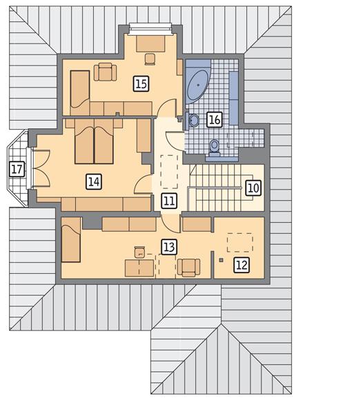 Rzut poddasza POW. 97,5 m²